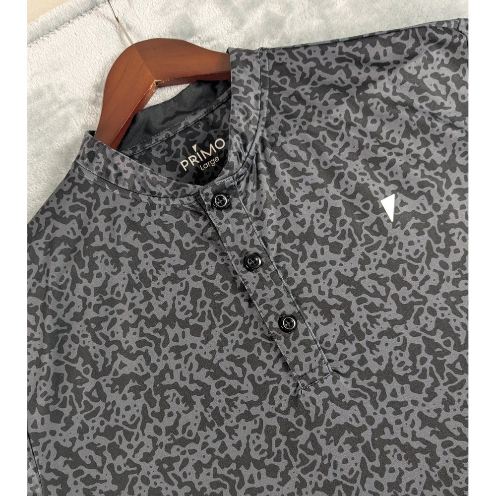 Primo Polo Shirt Mens Large Blade Collar Camo Short Sleeve Golf Performance